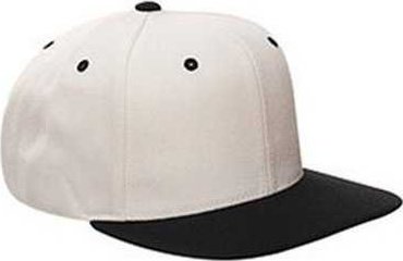 Yupoong 6089 Adult 6-Panel Structured Flat Visor ClassicSnapback - Natural Black - HIT a Double