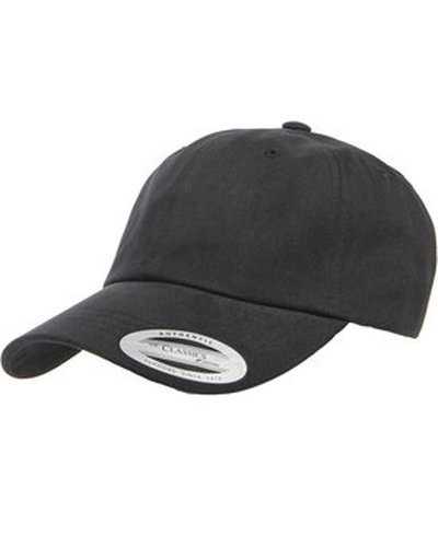 Yupoong 6245PT Adult Peached Cotton Twill Dad Cap - Black - HIT a Double