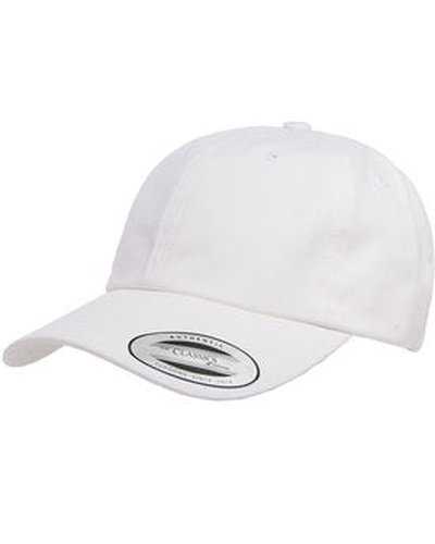 Yupoong 6245PT Adult Peached Cotton Twill Dad Cap - White - HIT a Double