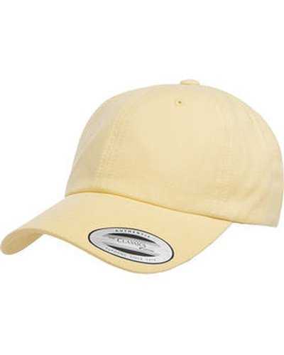 Yupoong 6245PT Adult Peached Cotton Twill Dad Cap - Yellow - HIT a Double
