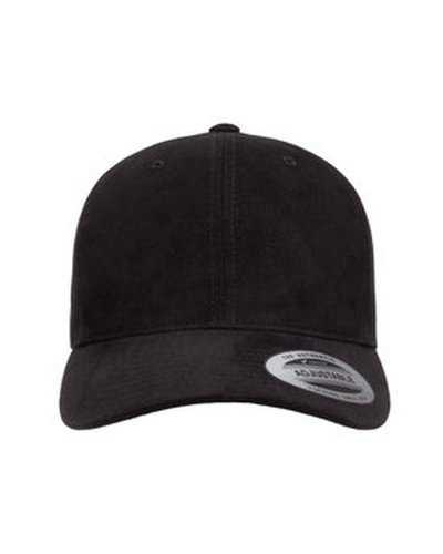 Yupoong 6363V Adult Brushed Cotton Twill Mid-Profile Cap - Black - HIT a Double
