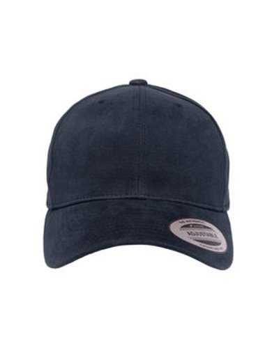 Yupoong 6363V Adult Brushed Cotton Twill Mid-Profile Cap - Navy - HIT a Double