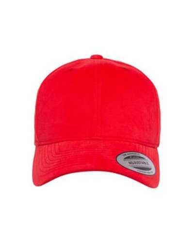 Yupoong 6363V Adult Brushed Cotton Twill Mid-Profile Cap - Red - HIT a Double