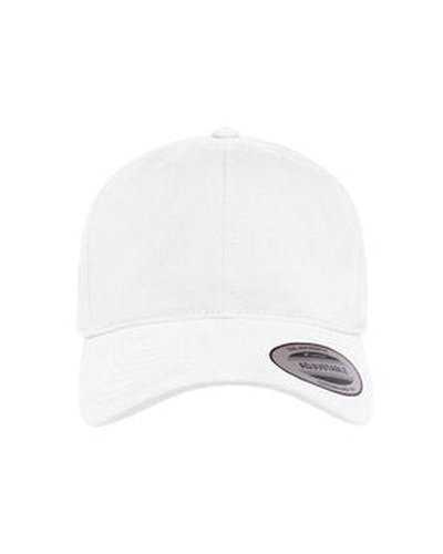 Yupoong 6363V Adult Brushed Cotton Twill Mid-Profile Cap - White - HIT a Double
