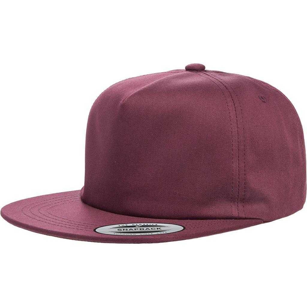 Yupoong 6502 Classics Unstructured 5- Panel Snapback Cap - Maroon - HIT a Double