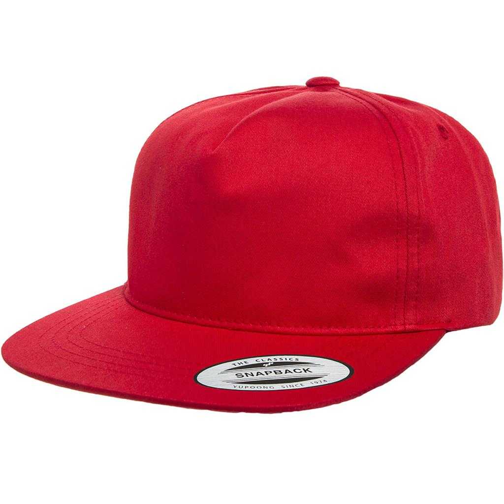 Yupoong 6502 Classics Unstructured 5- Panel Snapback Cap - Red - HIT a Double