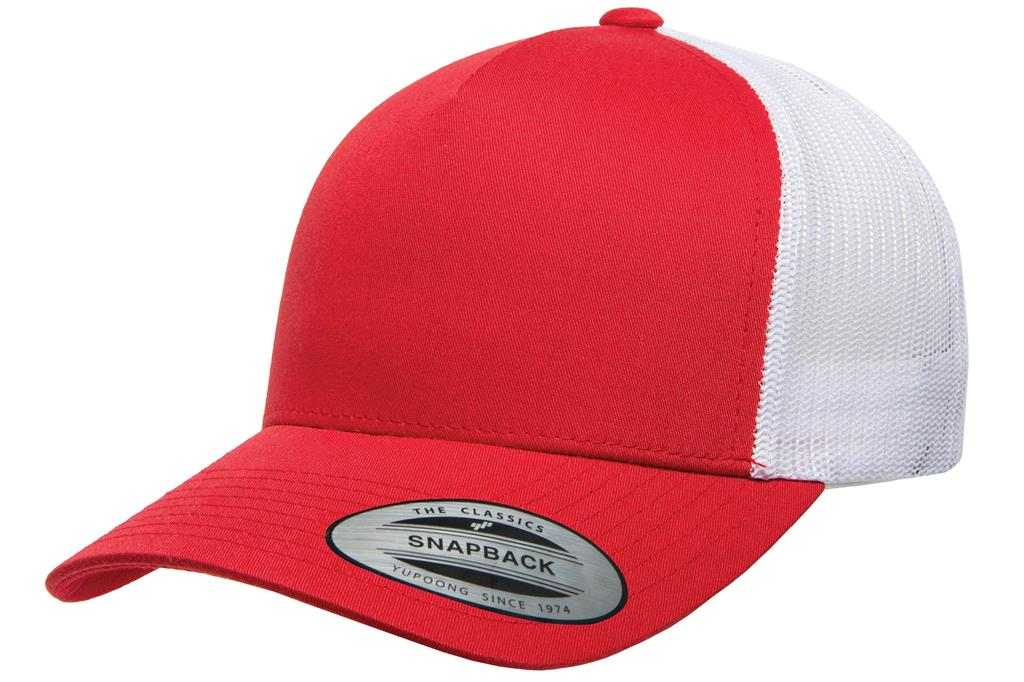 Yupoong 6506T Classics 5-Panel Retro Trucker Cap 2-Tone - Red White - HIT a Double