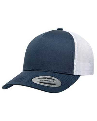 Yupoong 6506 Adult 5-Panel Retro Trucker Cap - Navy White - HIT a Double
