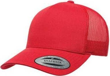 Yupoong 6506 Adult 5-Panel Retro Trucker Cap - Red - HIT a Double