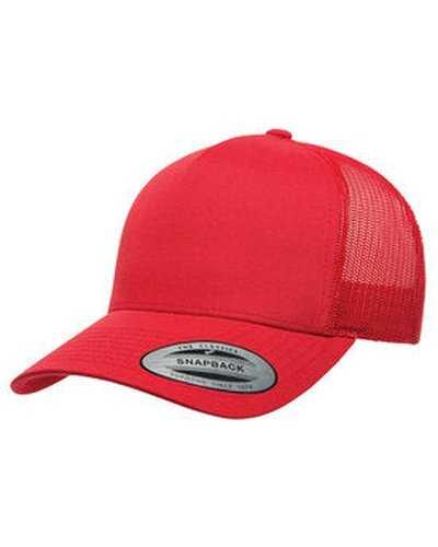 Yupoong 6506 Adult 5-Panel Retro Trucker Cap - Red - HIT a Double
