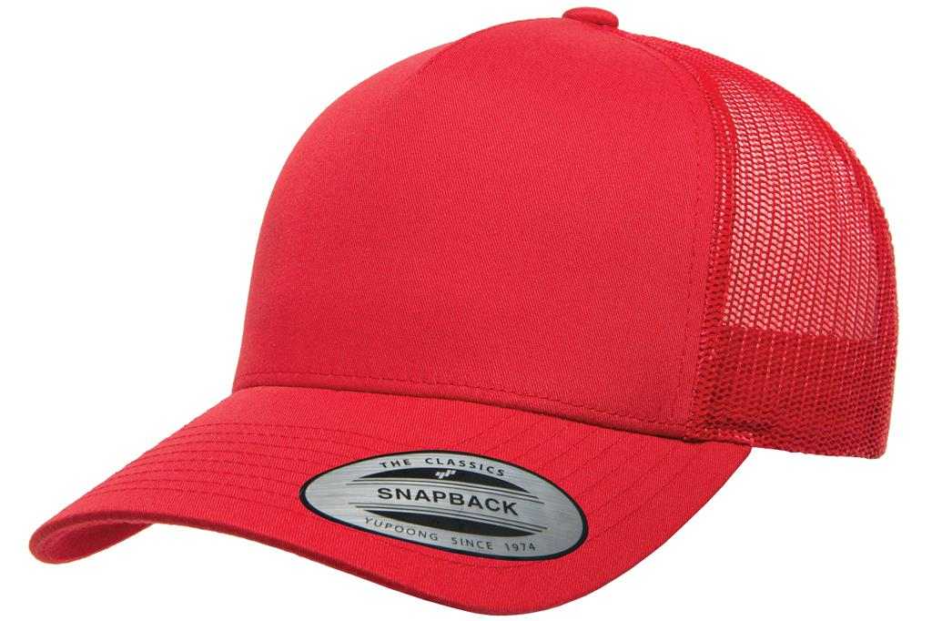 Yupoong 6506 Classics 5-Panel Retro Trucker Cap - Red - HIT A Double