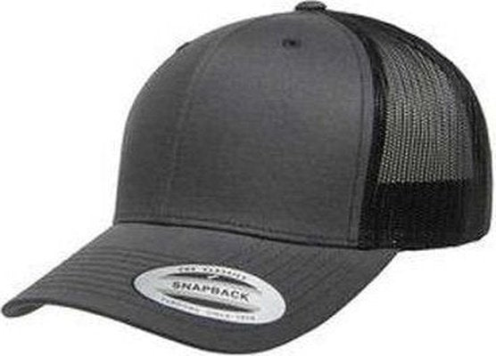 Yupoong 6606 Adult Retro Trucker Cap - Charcoal Black - HIT a Double