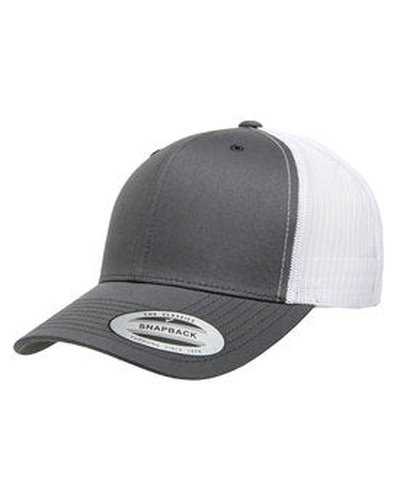 Yupoong 6606 Adult Retro Trucker Cap - Charcoal White - HIT a Double