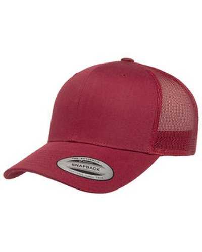 Yupoong 6606 Adult Retro Trucker Cap - Cranberry - HIT a Double