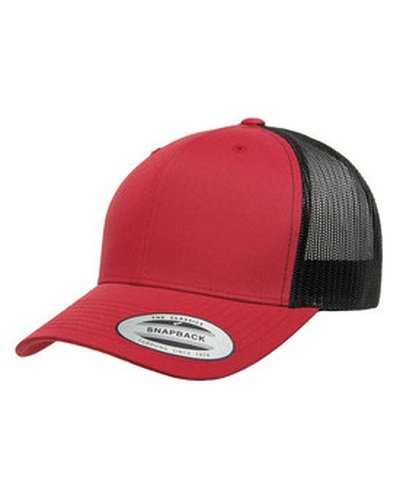 Yupoong 6606 Adult Retro Trucker Cap - Red Black - HIT a Double