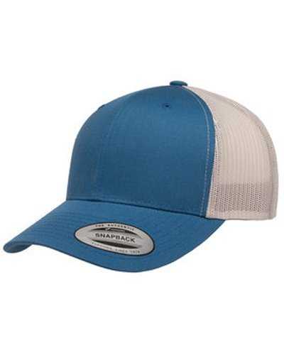 Yupoong 6606 Adult Retro Trucker Cap - Steel Blue Silver - HIT a Double