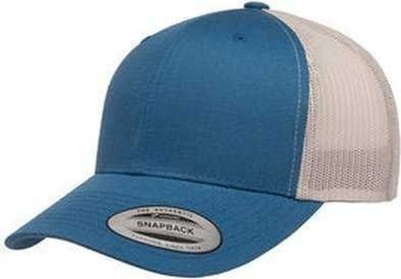 Yupoong 6606 Adult Retro Trucker Cap - Steel Blue Silver - HIT a Double