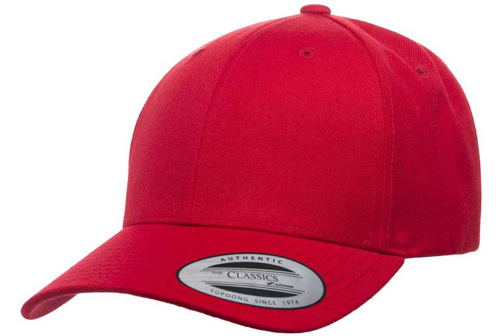Yupoong 6789M Classics Premium Curved Visor Snapback Cap - Red - HIT a Double