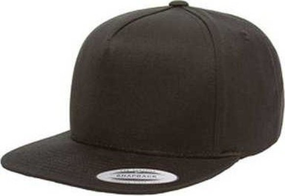 Yupoong Y6007 Adult 5-Panel Cotton Twill Snapback Cap - Black - HIT a Double