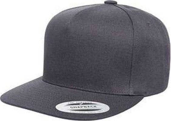Yupoong Y6007 Adult 5-Panel Cotton Twill Snapback Cap - Dark Gray - HIT a Double