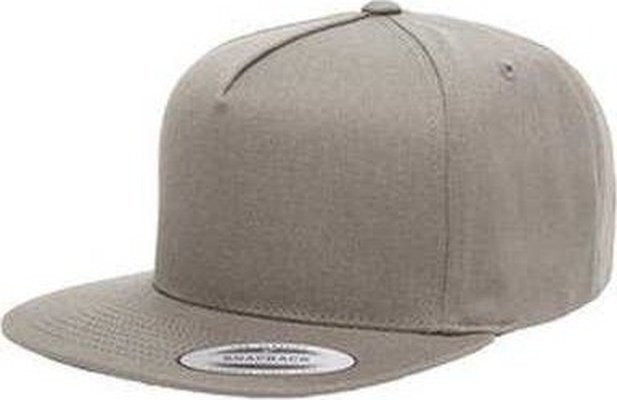 Yupoong Y6007 Adult 5-Panel Cotton Twill Snapback Cap - Gray - HIT a Double