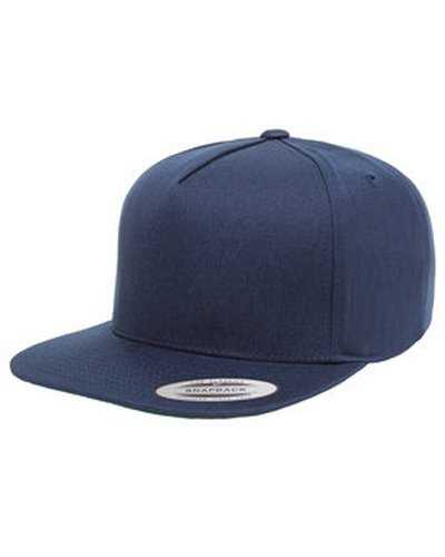 Yupoong Y6007 Adult 5-Panel Cotton Twill Snapback Cap - Navy - HIT a Double