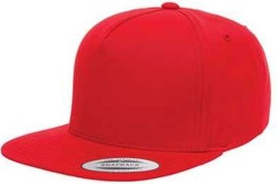 Yupoong Y6007 Adult 5-Panel Cotton Twill Snapback Cap - Red - HIT a Double