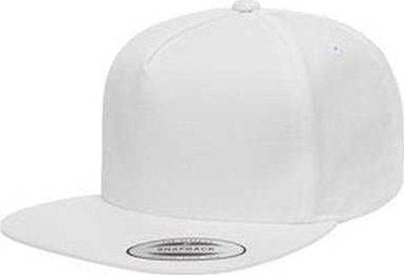 Yupoong Y6007 Adult 5-Panel Cotton Twill Snapback Cap - White - HIT a Double