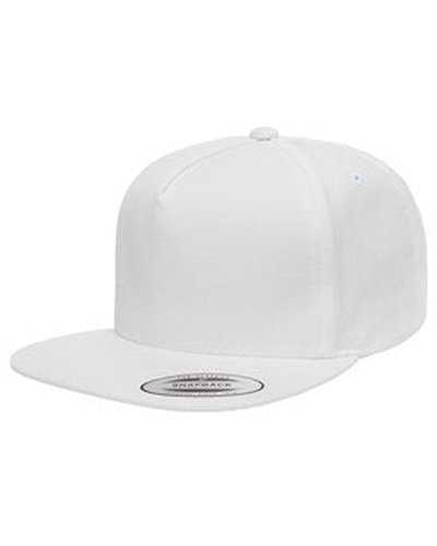 Yupoong Y6007 Adult 5-Panel Cotton Twill Snapback Cap - White - HIT a Double