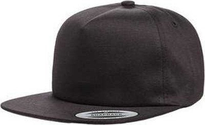 Yupoong Y6502 Adult Unstructured 5-Panel Snapback Cap - Black - HIT a Double