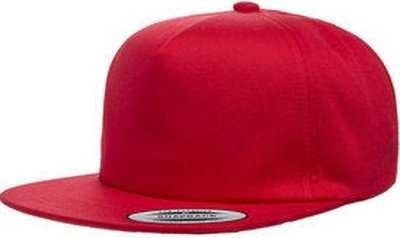 Yupoong Y6502 Adult Unstructured 5-Panel Snapback Cap - Red - HIT a Double