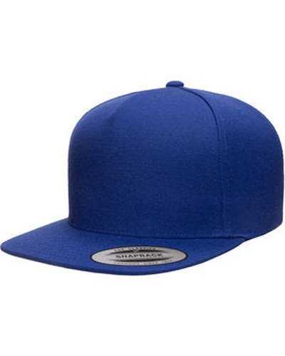 Yupoong YP5089 Adult 5-Panel Structured Flat Visor Snapback Cap - Royal - HIT a Double