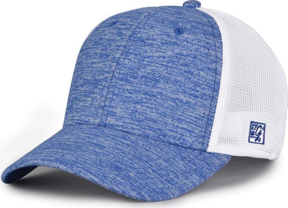 The Game GB444 Athletic Heather and Diamond Mesh Cap - Royal - HIT A Double