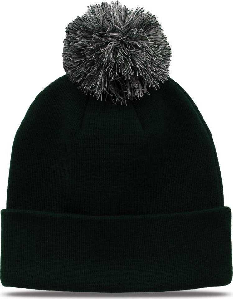 The Game GB461 Roll Up Beanie with Pom - Dark Green - HIT A Double