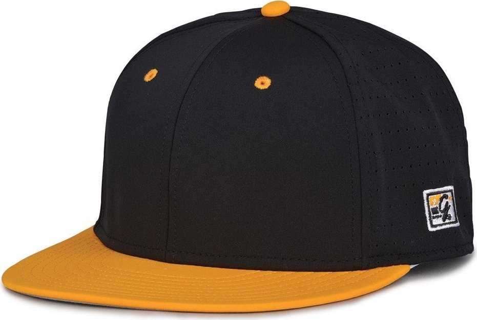 The Game GB998 Perforated GameChanger Cap - Black Athletic Gold - HIT A Double