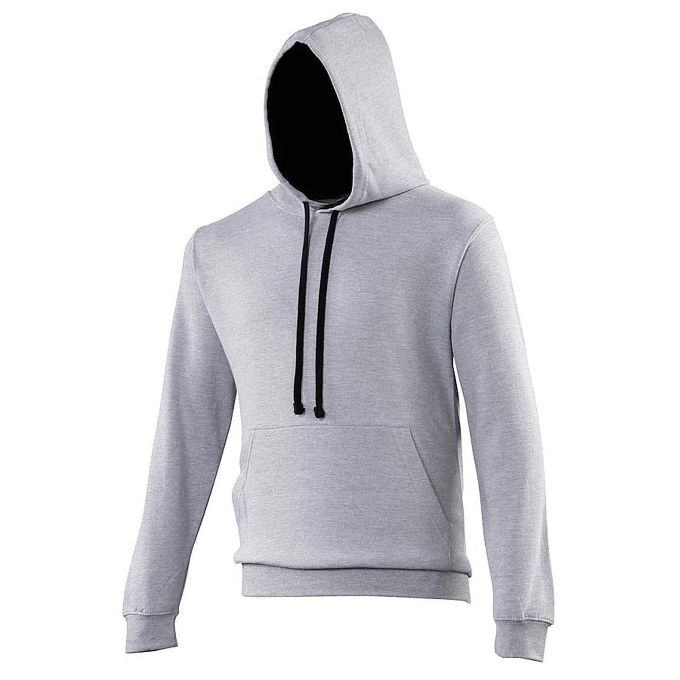 Just Hoods JHA003 Varsity Contrast Hoodie - Heather Gray French Navy - HIT a Double