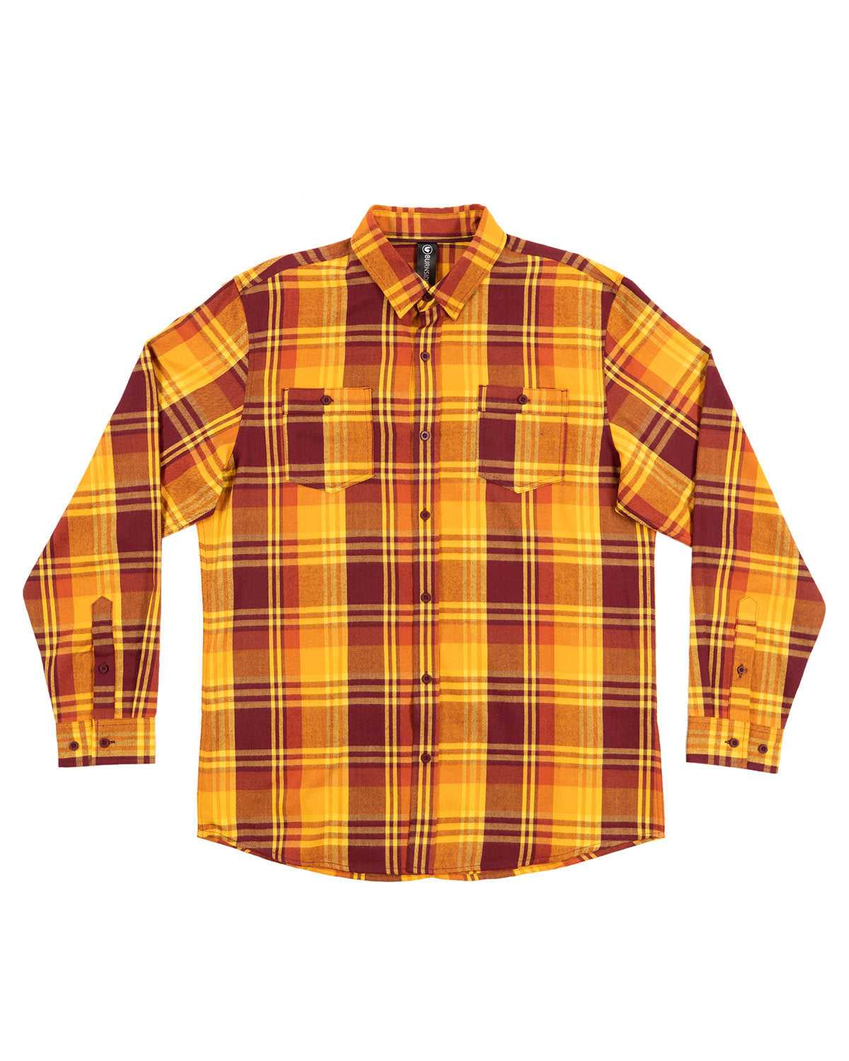 Burnside 8220 Perfect Flannel Work Shirt - Cardinal/ Gold - HIT a Double - 1