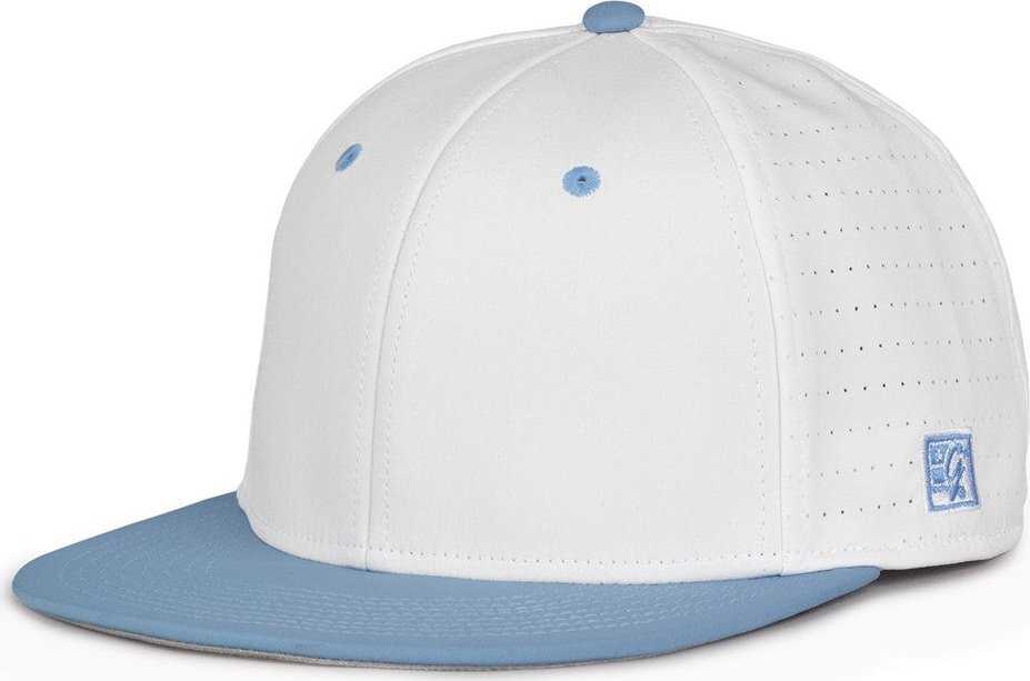 The Game GB998 Perforated GameChanger Cap - White Columbia Blue - HIT A Double