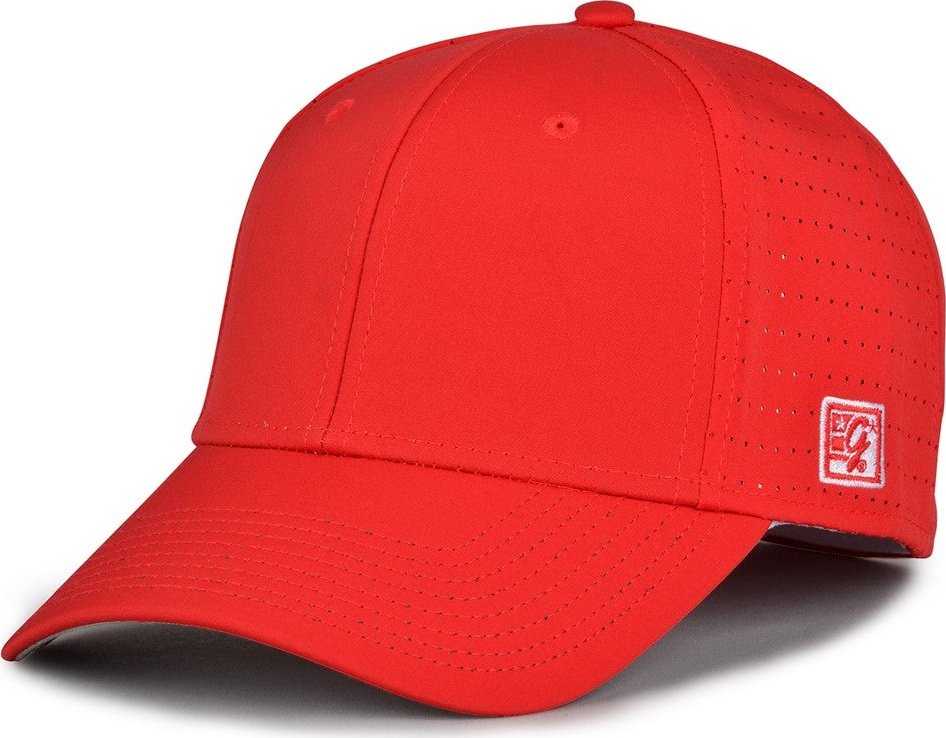 The Game GB904 Precurved Perforated Gamechanger Cap - Red - HIT A Double
