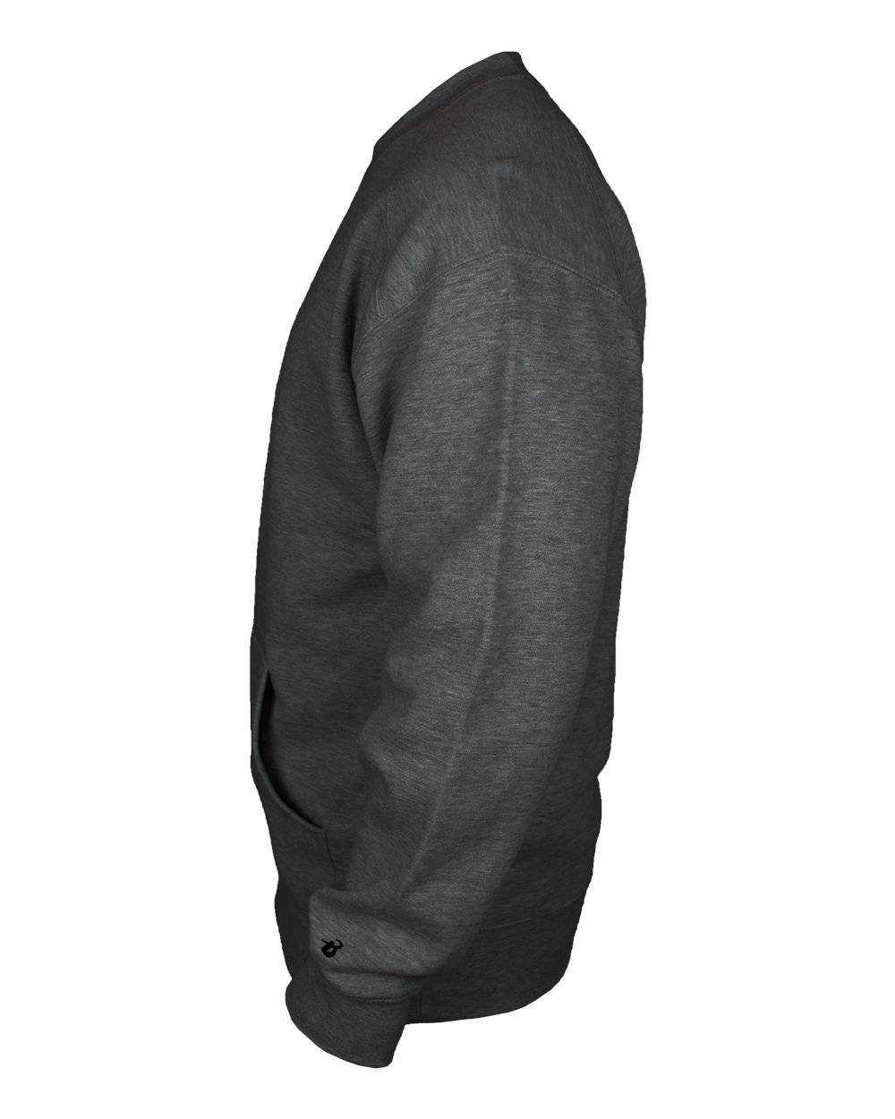 Badger Sport 1252 Pocket Crew - Charcoal - HIT a Double - 2