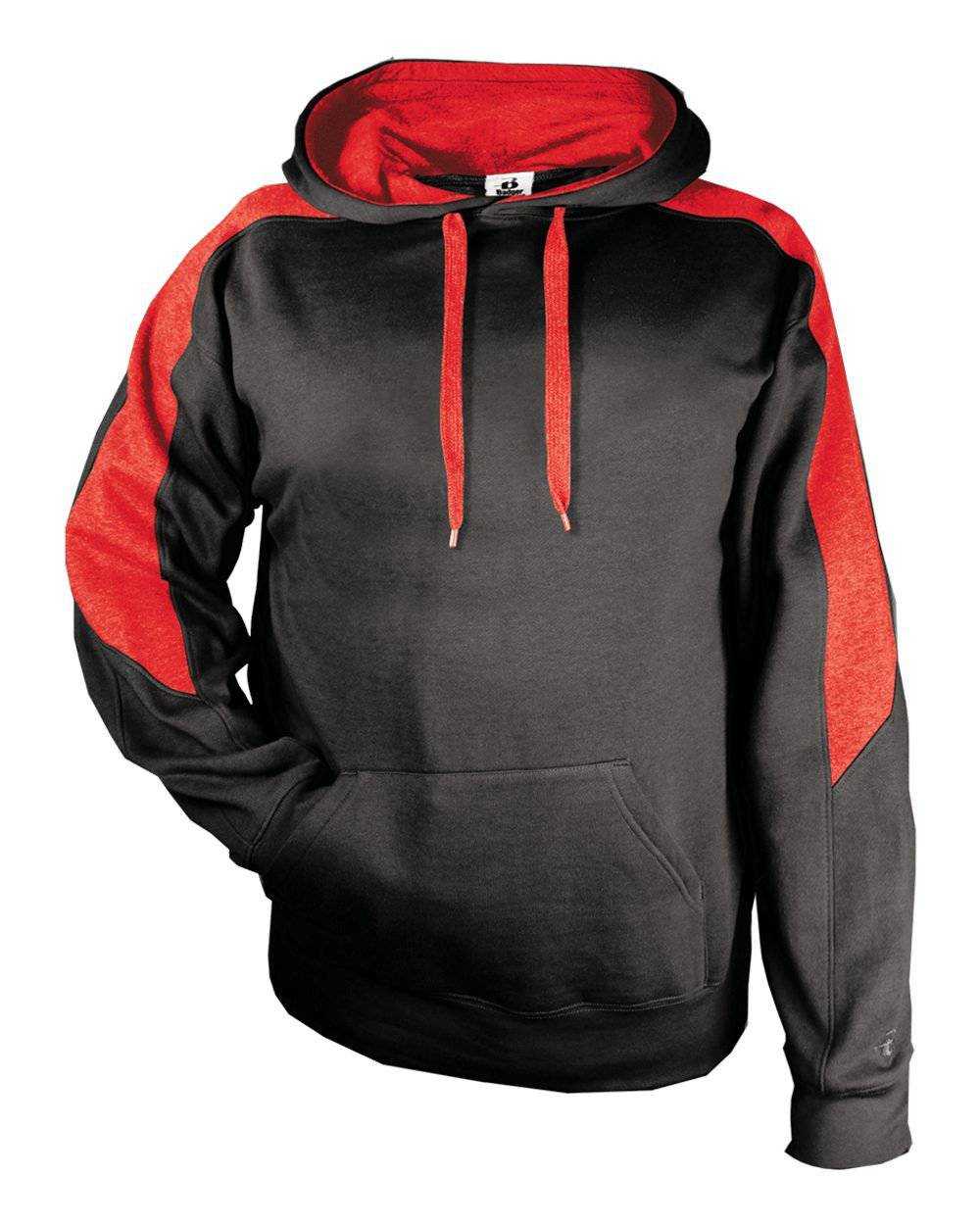 Badger Sport 1265 Saber Hoodie - Black Red - HIT a Double - 1