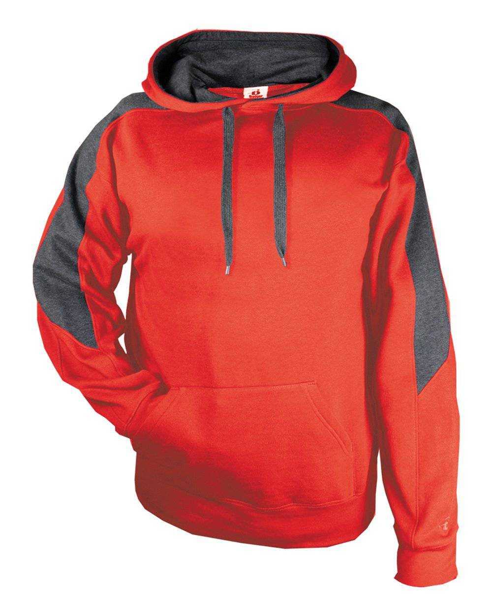 Badger Sport 1265 Saber Hoodie - Red Charcoal - HIT a Double - 1