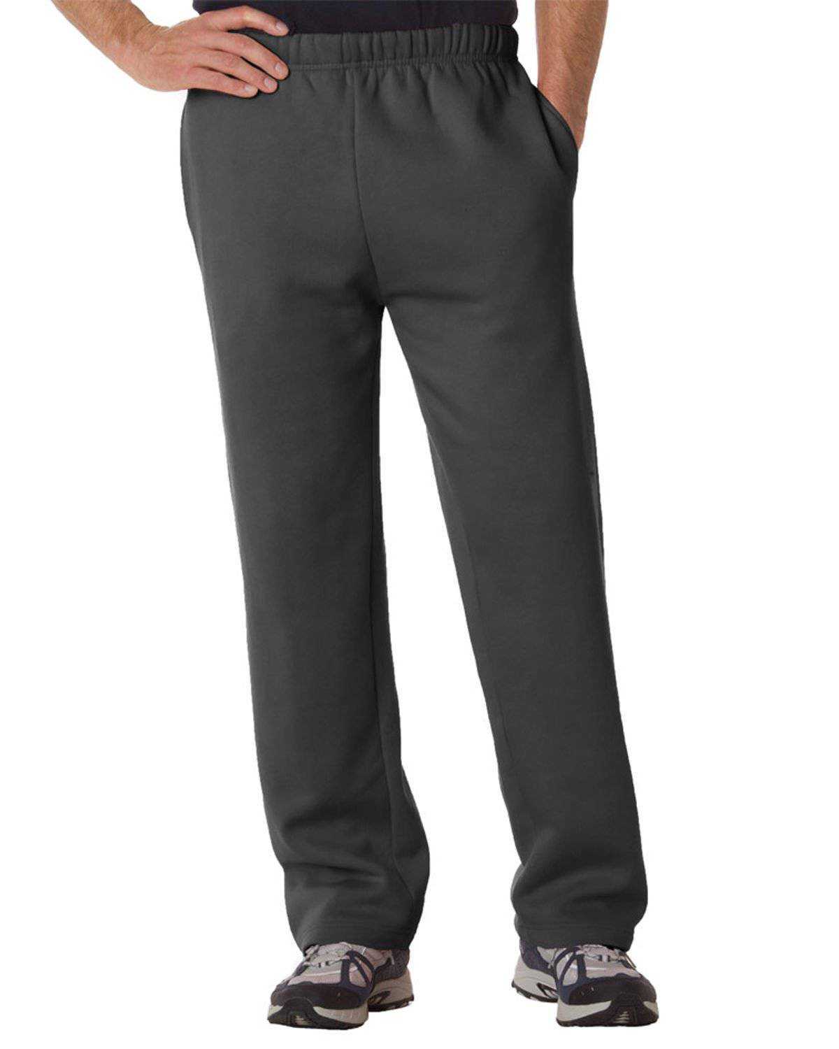 Badger Sport 2277 Youth Open Bottom Fleece Pant - Charcoal - HIT a Double - 1