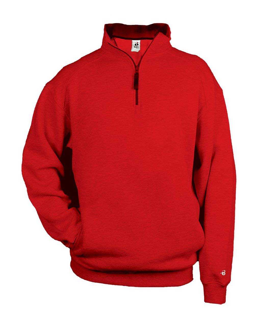 Badger Sport 1286 1/4 Fleece Pullover - Red - HIT a Double - 1