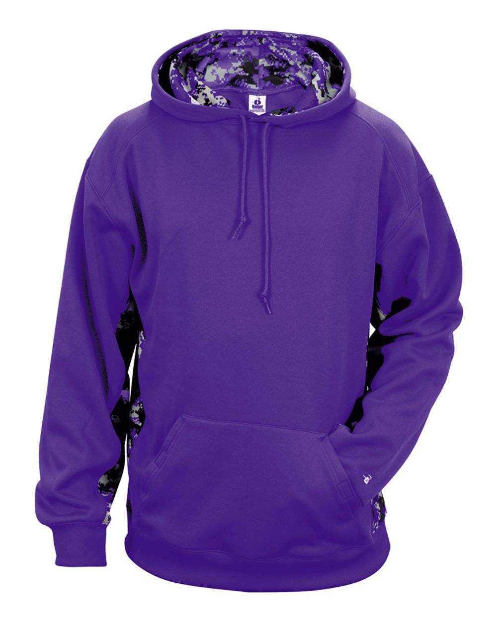 Badger Sport 1464 Adult Digital Hoodie - Purple Purple Digital - HIT a Double - 1