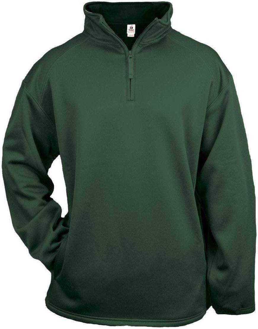 Badger Sport 1480 1/4 Zip Poly Fleece Pullover - Forest - HIT a Double - 1