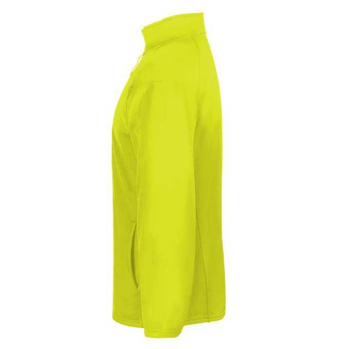 Badger Sport 1480 1/4 Zip Poly Fleece Pullover - Safety Yellow Green - HIT a Double - 2
