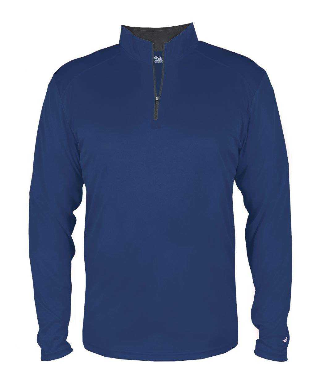 Badger Sport 2102 B-core Youth 1/4 Zip - Navy Graphite - HIT a Double - 1