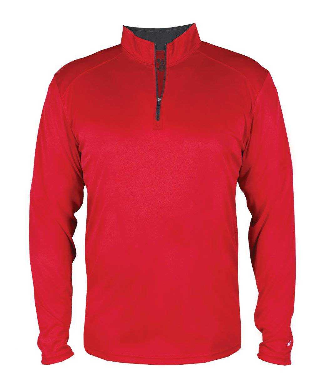 Badger Sport 2102 B-core Youth 1/4 Zip - Red Graphite - HIT a Double - 1