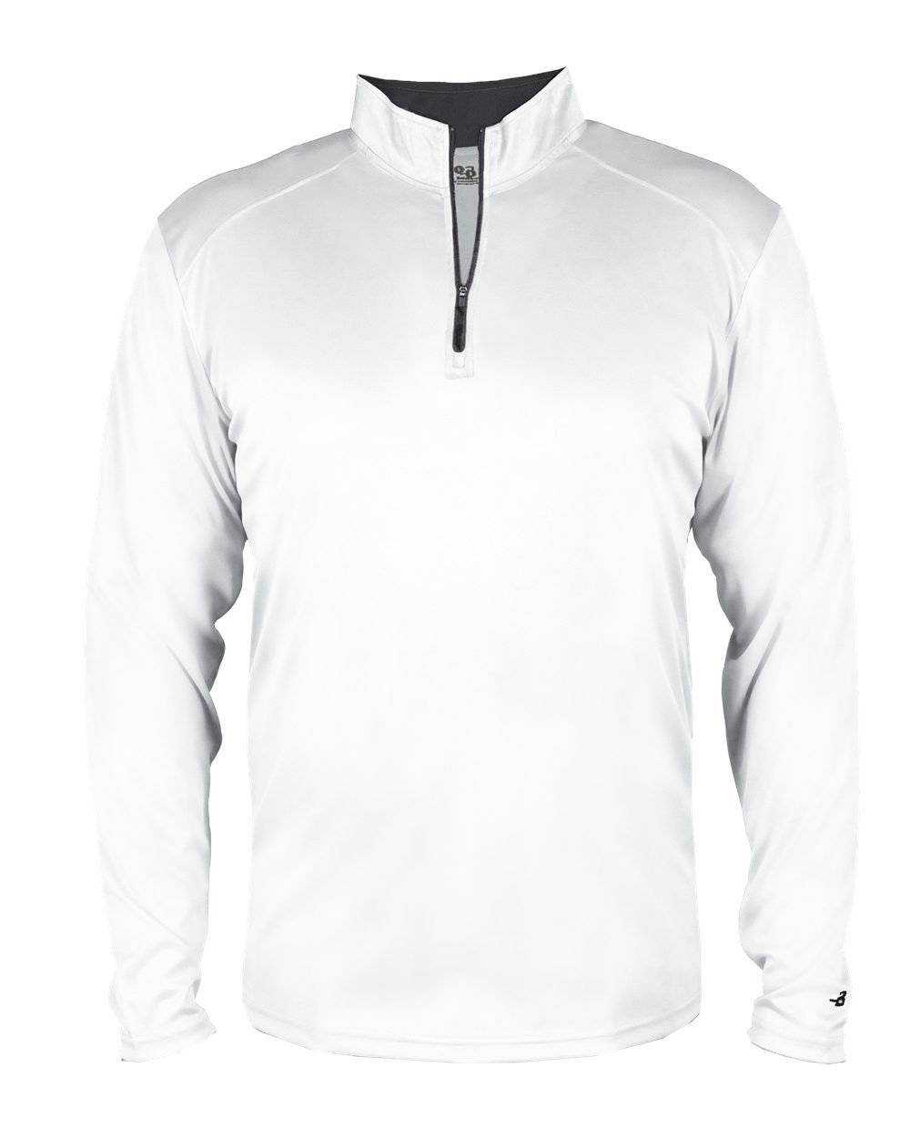 Badger Sport 2102 B-core Youth 1/4 Zip - White Graphite - HIT a Double - 1